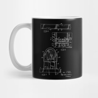 Power Transmission System for Sewing Machine Vintage Patent Hand Drawing Mug